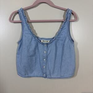 Madewell Chambray Button Up Tank Top Womens Size Small Festival Hippie